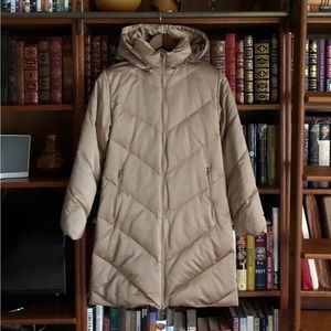 Moncler subtle gold chevron detach hood parka size EU 1